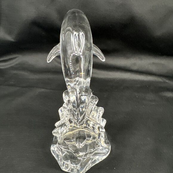 Dolphin Sculpture Wonders of the Wild in Waves Germany 24% Lead Cristal Au Plomb - Picture 3 of 9